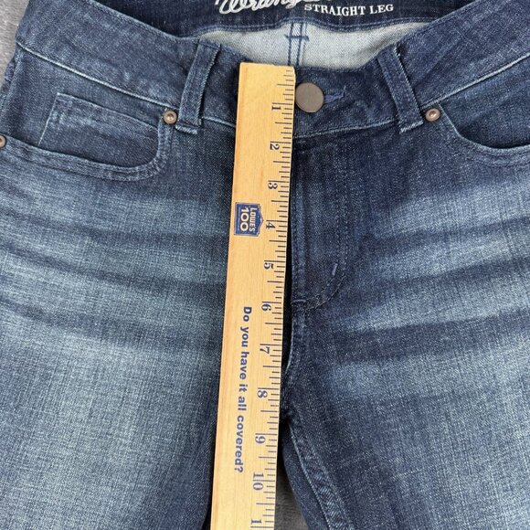 Wrangler Straight Leg Jeans Women Size 7 x 30 Dark Wash Denim Stretch - Picture 5 of 10